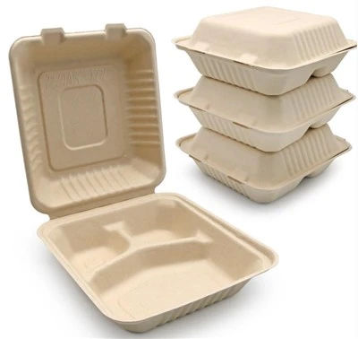 9 Inch 3 Compartment Disposable Food Packaging Boxes