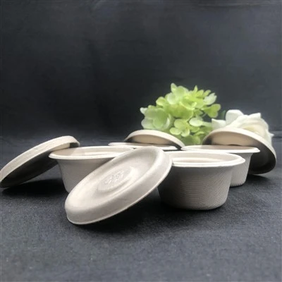 100% Biodegradable And Compostable Sugarcane Bagasse Paper 2 Oz Sauce Cup With Lid