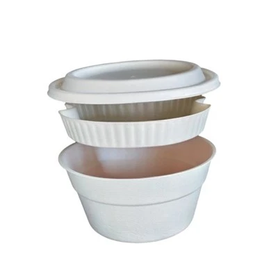 Durable Bagasse Bowl Set With Mid Layer For Toppings