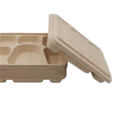 Bagasse Lid for 5-compt Container