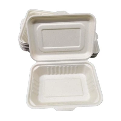 7"X5" Bagasse Fiber Pulp Food Take Out Box